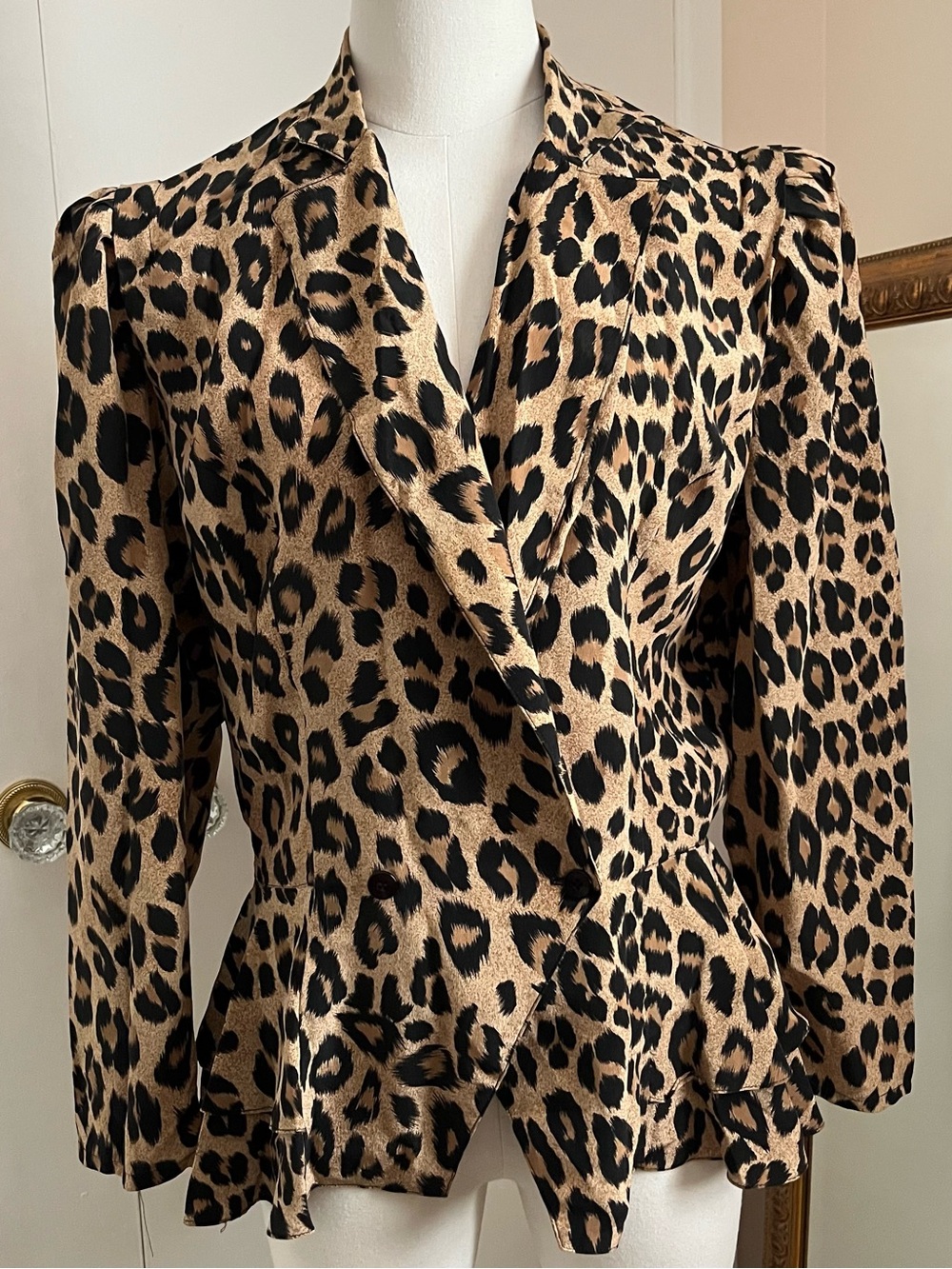 Animal print silk blouse